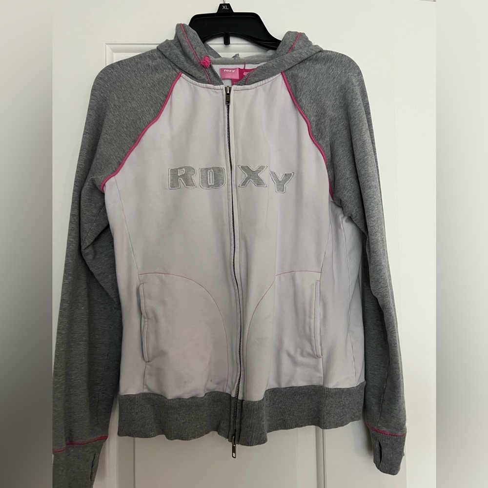 white and grey Roxy Jacket